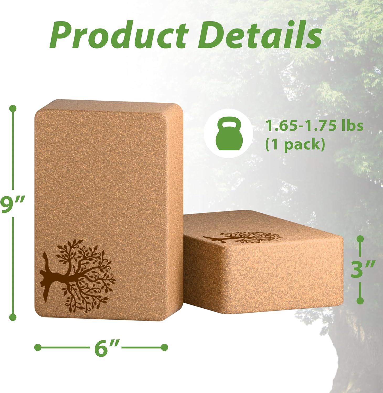 Cork Yoga Blocks 2 Pack Set - Image 2